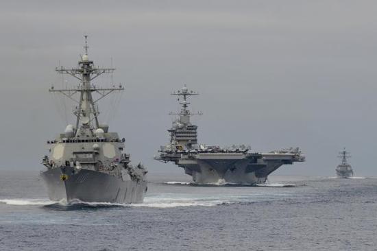 美军航母打击大队驶往南海 将进入敏感海域航行