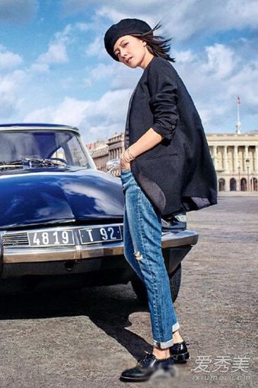 高圆圆国外街拍