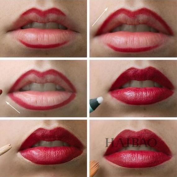 新复古性感红唇妆