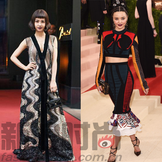 蔡依林(左)和米兰达-可儿(右)