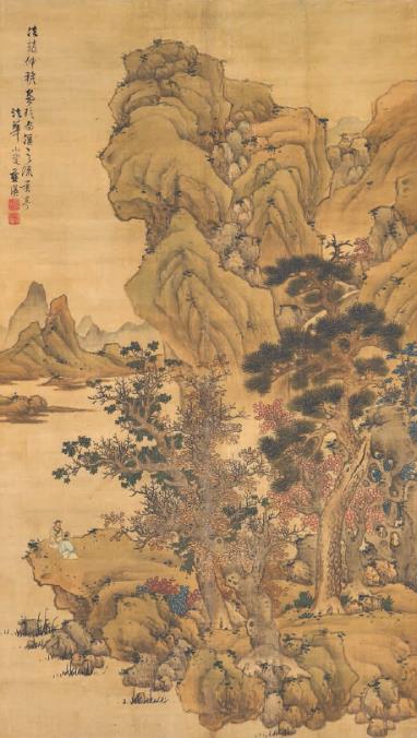 拍品编号 965
蓝瑛(1584-1664 后) 《层峦嘉树》
立轴 水墨 设色绢本
173 x 98 公分(681/8x 38 5/8 吋)
港元 1,500,000-2,000,000
