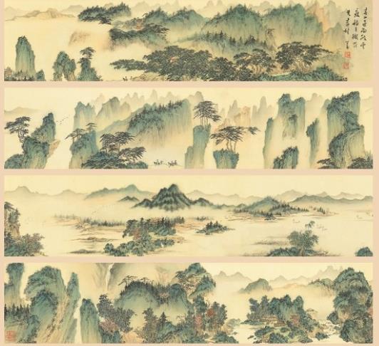 拍品编号 1331
溥儒(1896-1963) 《青山过雨》
镜框 水墨 设色绢本
14 x 253 公分(5 1/2 x 99 5/8 吋)
来源： 现藏家直接得自溥儒夫人李墨云女士。
港元 900,000-1,800,000