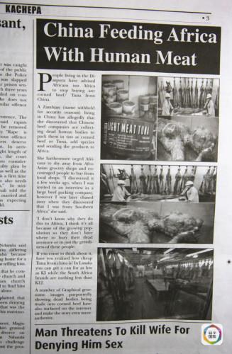 中国向非洲卖人肉？看赞比亚小报是如何造谣的