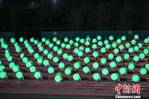 9月29日晚，国庆70周年联欢活动训练场。蒋启明 摄