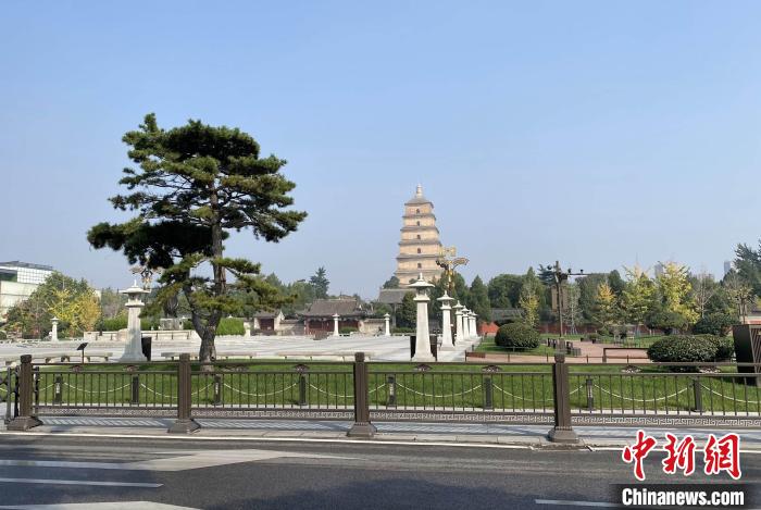 资料图：西安大雁塔景区已暂停开放。张一辰 摄